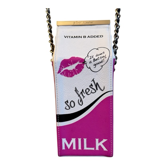 Betsey Johnson Handbags - Designer Betsy Johnson Cross Body Milk Carton Design Purse